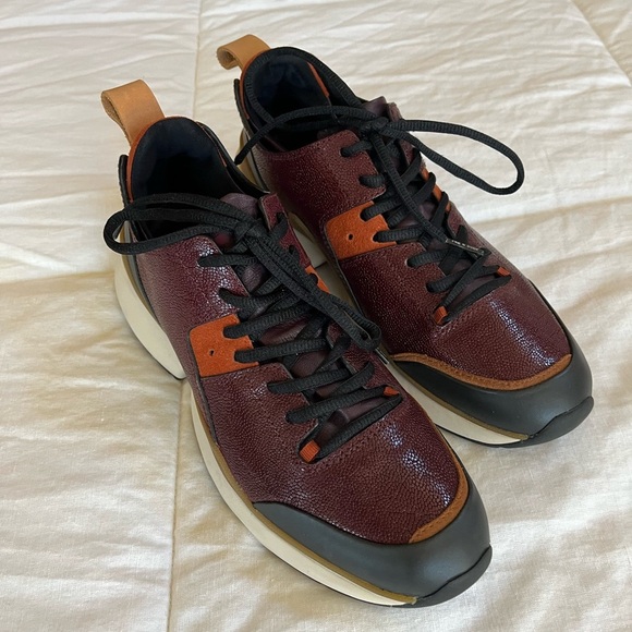 Rag and Bone Manston Burgundy Leather Jogger Running Athleisure shoe sz … - Picture 3 of 14